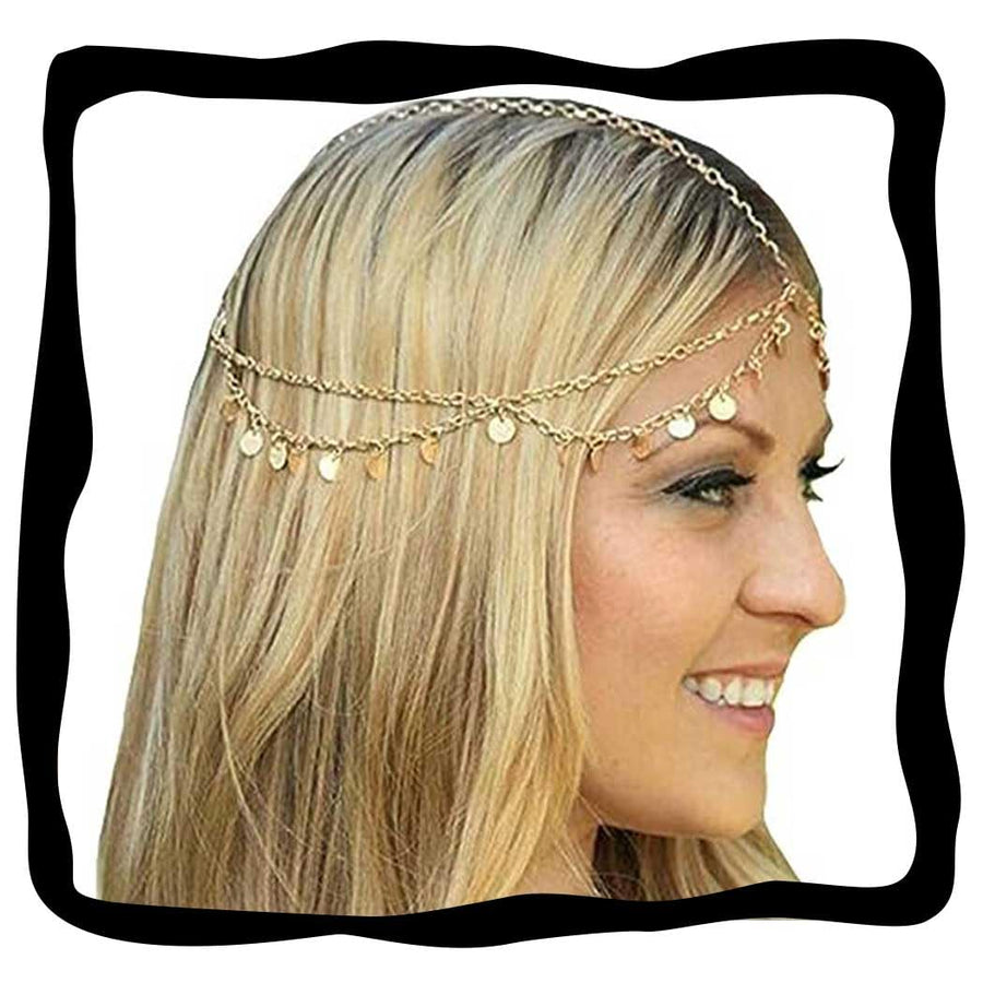 Aukmla Sequin Head Chain Gold