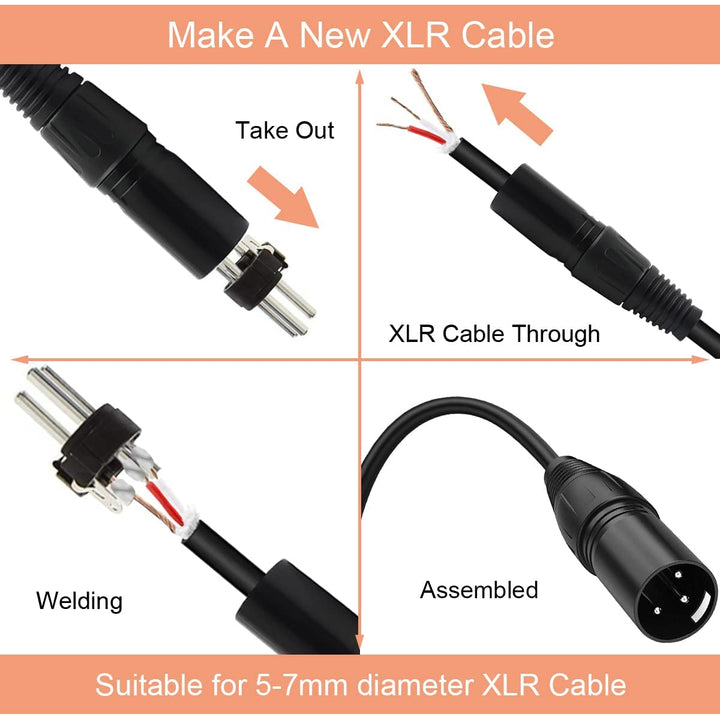 SAHENITEANA XLR Solder Connector, 5 Male and 5 Female, 10 Count