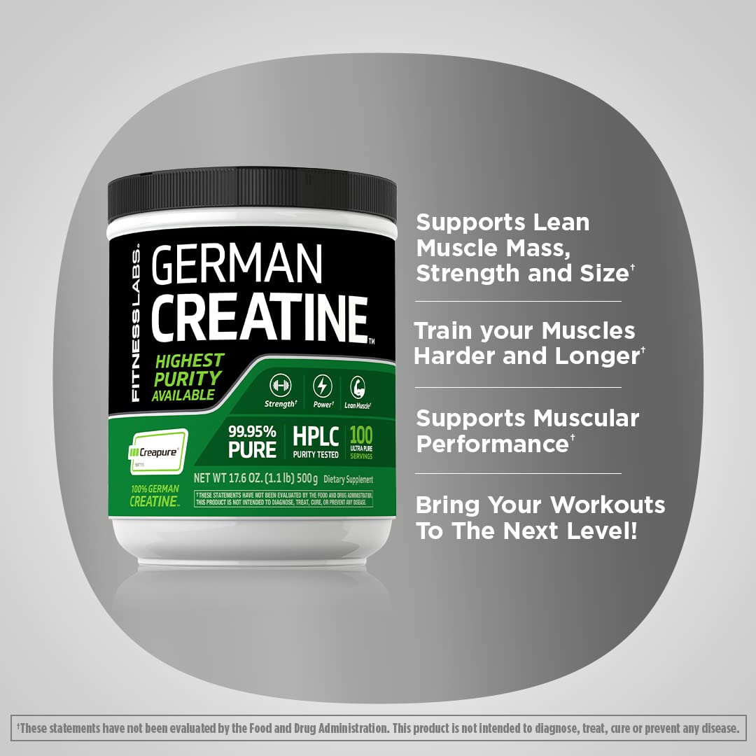 Fitness Labs German Creatine Monohydrate Powder, Unflavored, 500 g