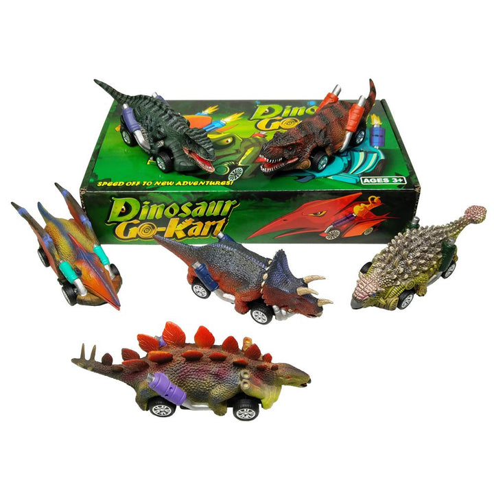 DINOBROS Pull Back Dinosaur Cars, 6 Count