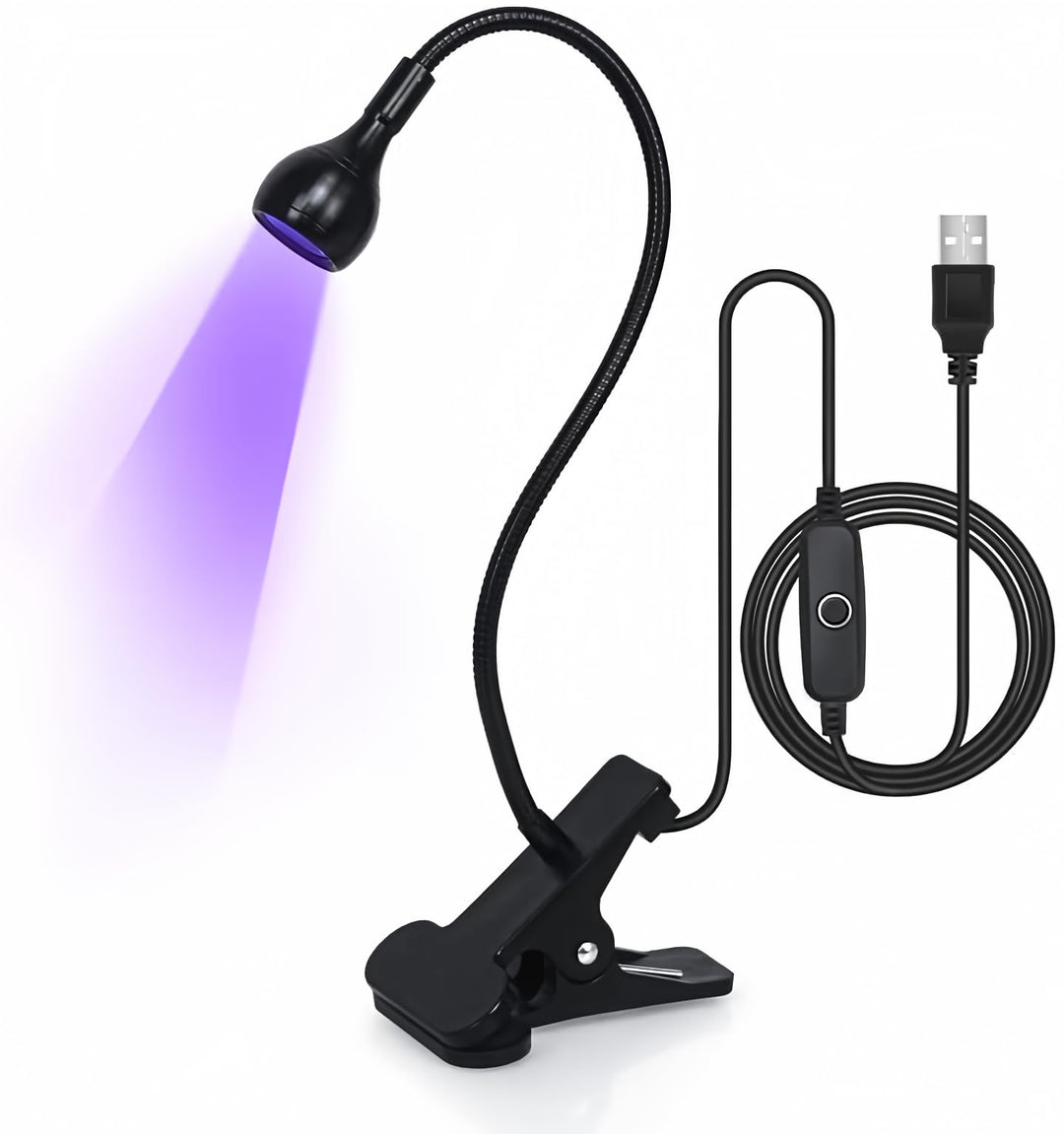 mlogiroa Clip On UV Nail Lamp, Gooseneck Nail Dryer