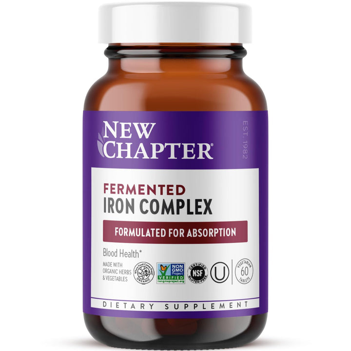 New Chapter Iron Supplement, Whole-Food Fermented, 60 Count