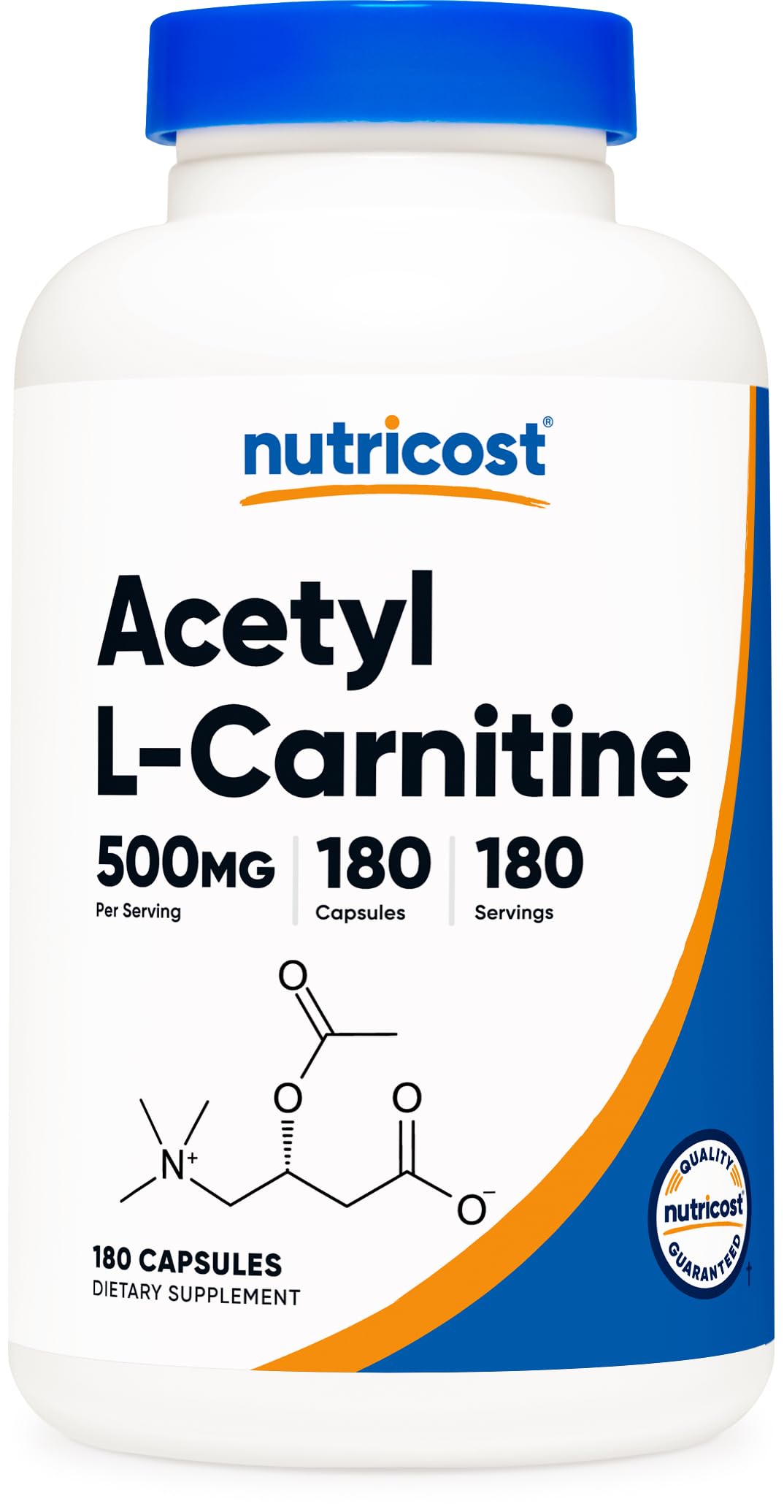 Nutricost Acetyl L-Carnitine, 500 mg, 180 Count