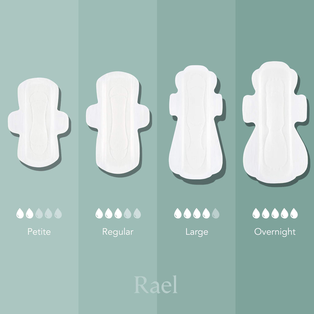 Rael Organic Cotton Cover Pads, Large, 14 Count