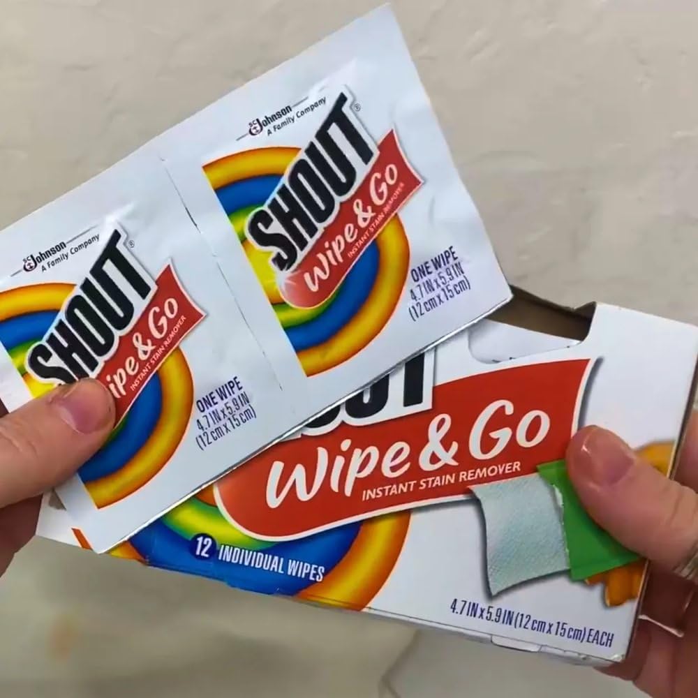 Shout Instant Stain Remover Wipes, 12 Count