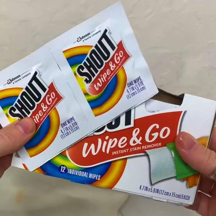 Shout Instant Stain Remover Wipes, 12 Count