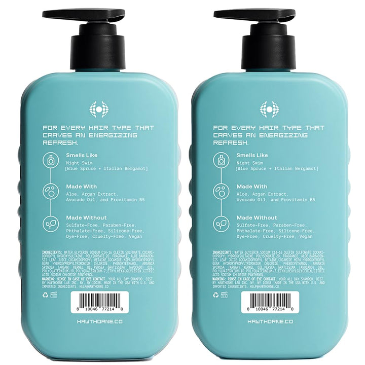 Hawthorne All Day Shampoo, Night Swim, 16 oz, Pack of 2