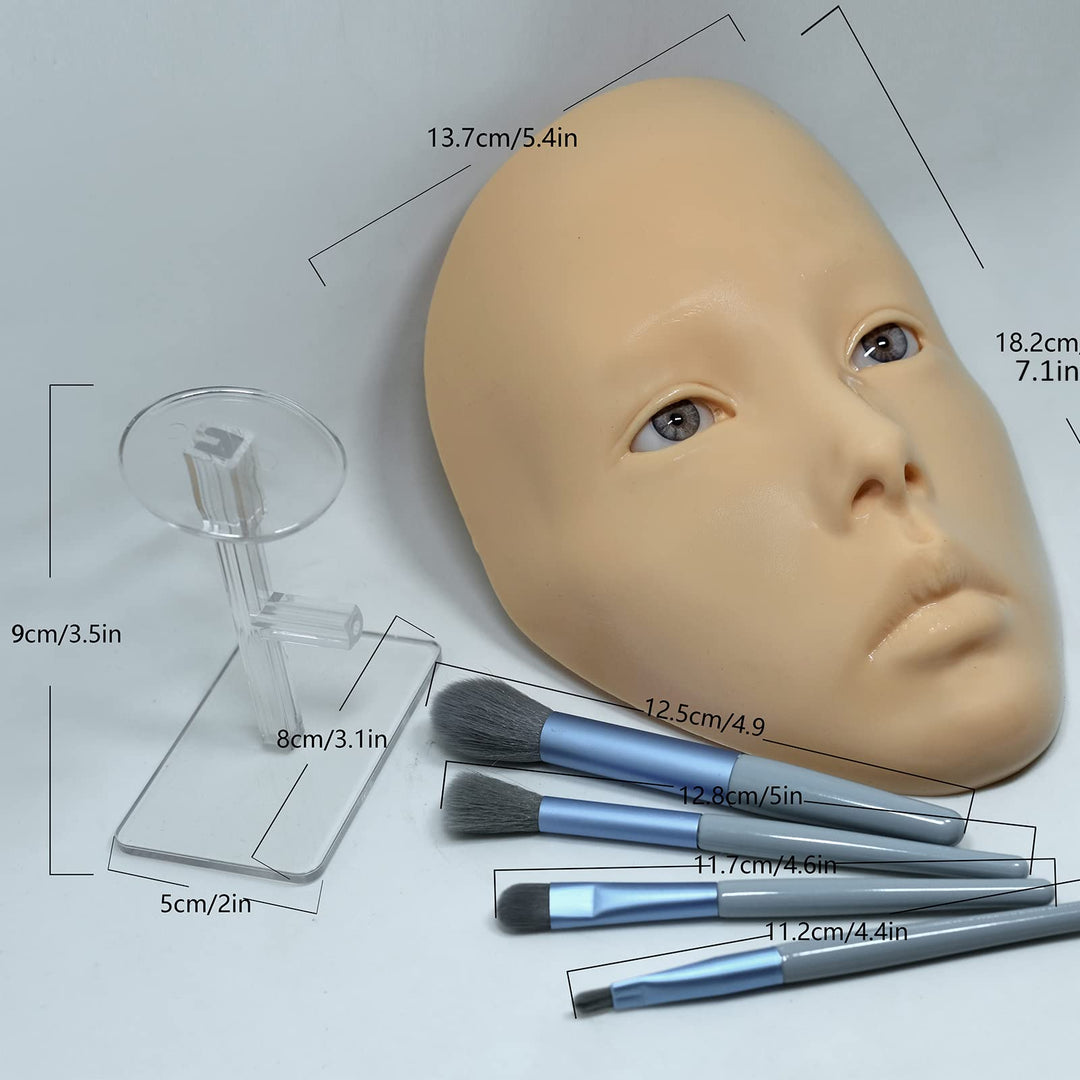 getpuchra Makeup Practice Face Board, Silicone Mannequin