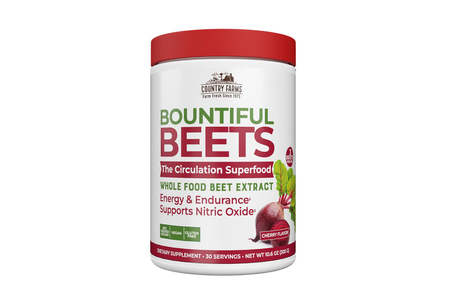 Country Farms Bountiful Beets Wholefood Beet Extract Powder, Cherry, 30 Servings