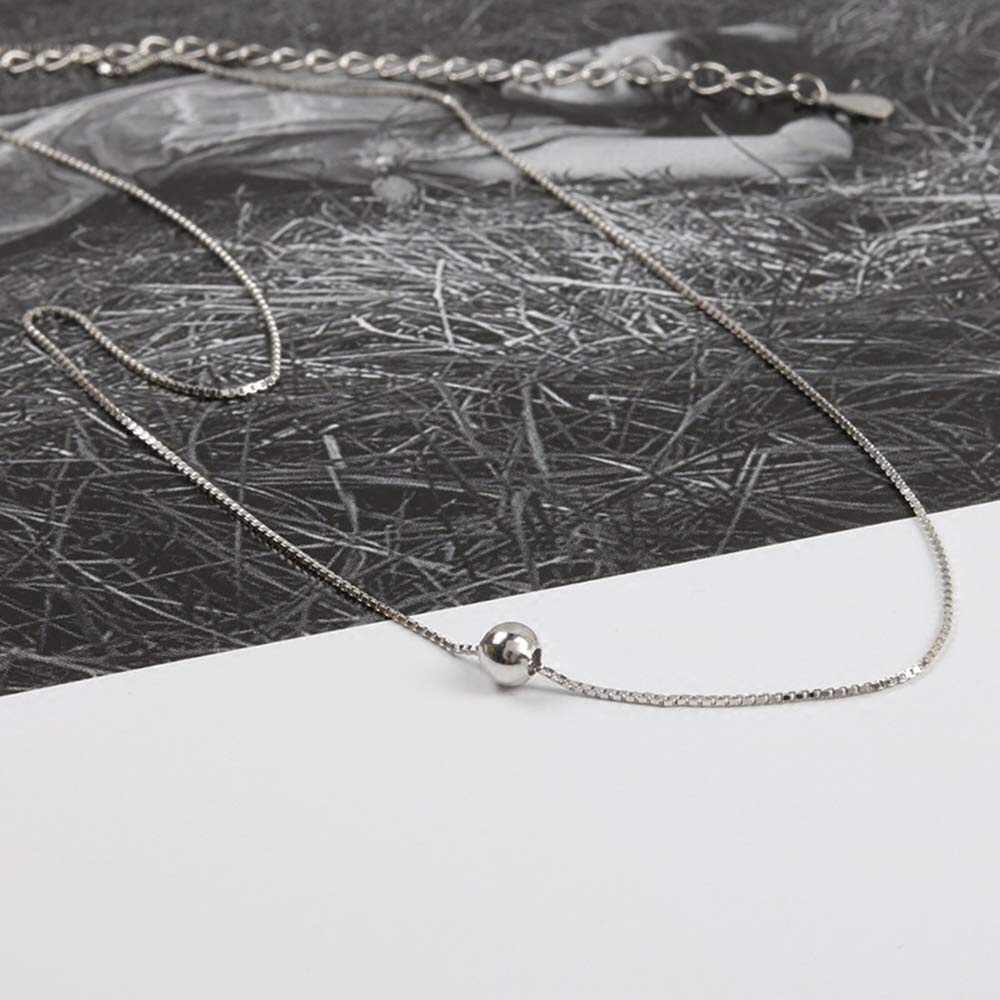 Izpack Single Ball Choker Necklace, Sterling Silver, 13.38 inches