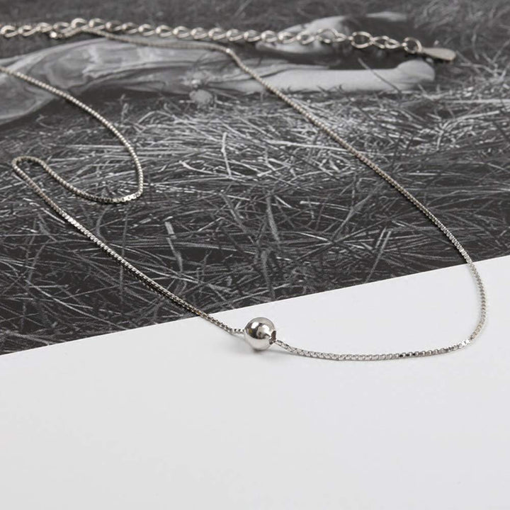 Izpack Single Ball Choker Necklace, Sterling Silver, 13.38 inches
