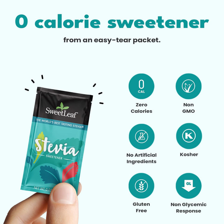 SWEET LEAF Stevia Sweetener Packets, 1 g