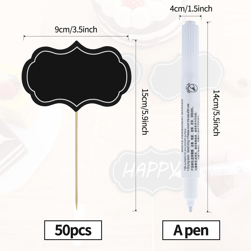Yolev Cake Decoration Message Inserts, Black, 50 Count