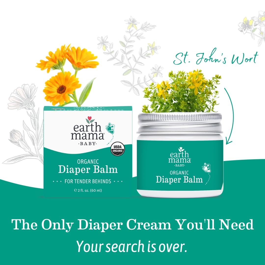 Earth Mama Organic Diaper Balm, Calendula, 2 fl oz