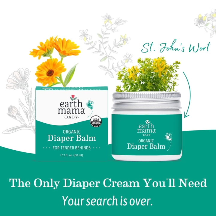 Earth Mama Organic Diaper Balm, Calendula, 2 fl oz