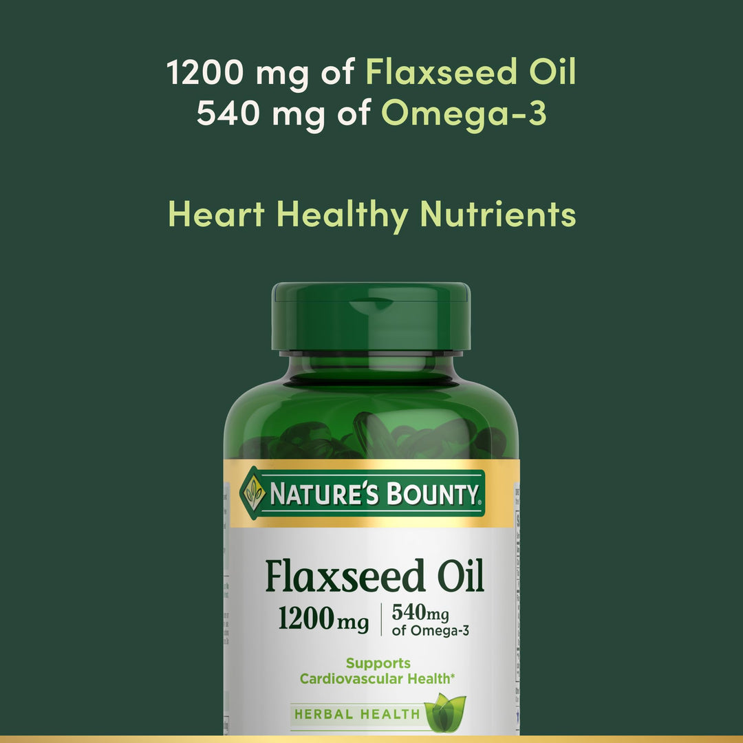 Nature's Bounty Flaxseed and Omega 3, 1200 mg, 125 Count