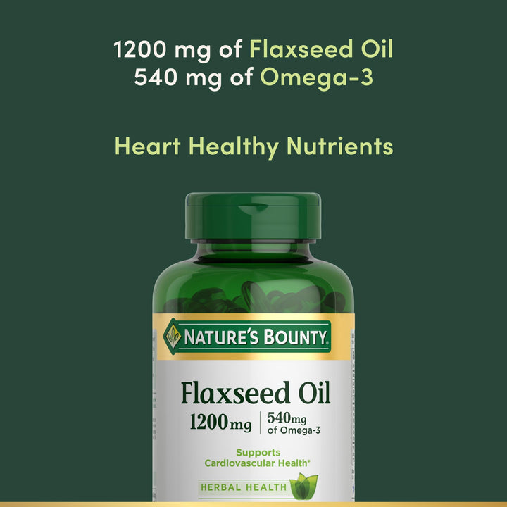 Nature's Bounty Flaxseed and Omega 3, 1200 mg, 125 Count