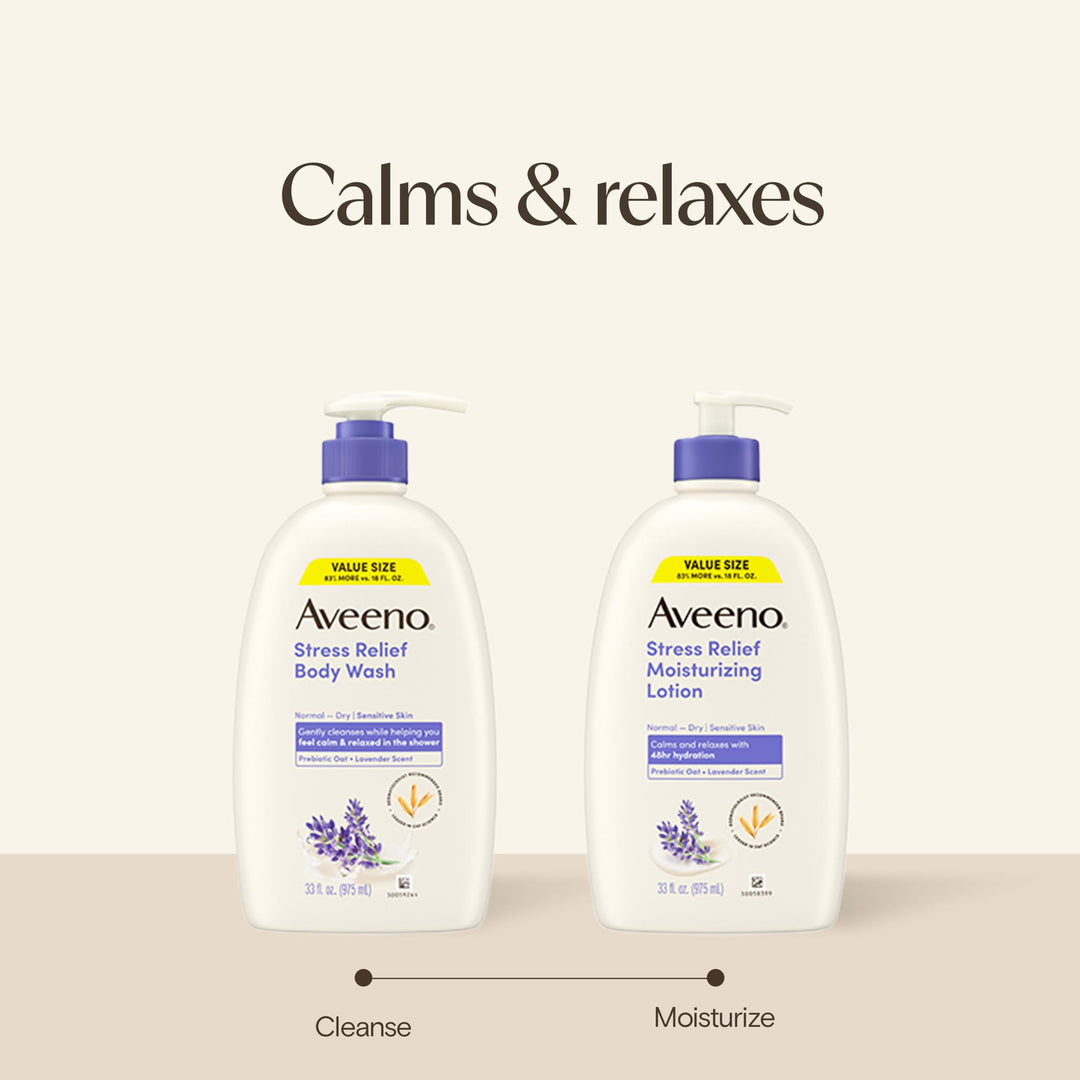 Aveeno Stress Relief Body Wash, Lavender, 33 fl oz