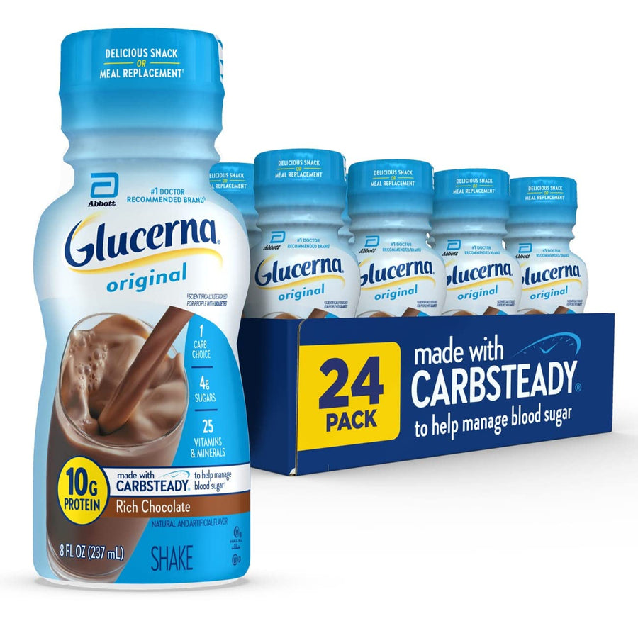Glucerna Original Nutritional Shake, Rich Chocolate, 8 fl oz, 24 Count