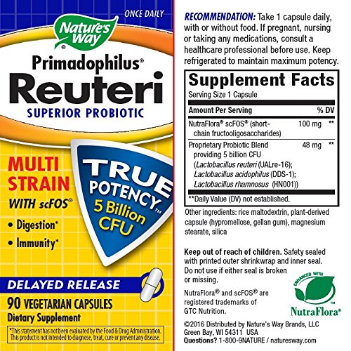 Nature's Way Primadophilus Reuteri, 5 Billion CFU, 90 Count