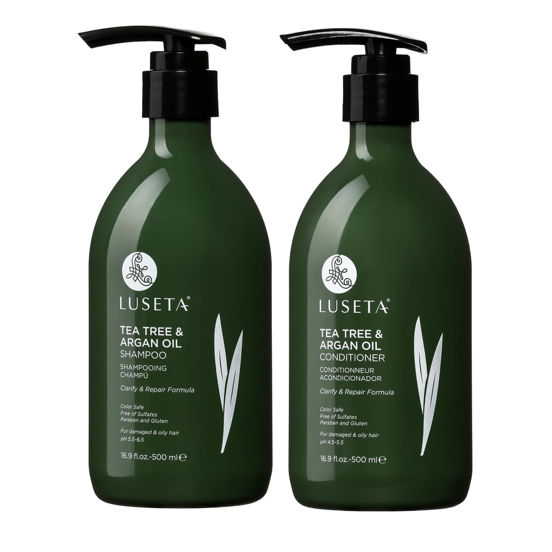 Luseta Tea Tree And Argan Oil Detangling Shampoo And Conditioner Set, 16.9 fl oz, Pack of 2