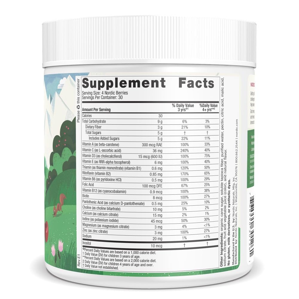Nordic Naturals Nordic Berries Multivitamin, Cherry Berry, 120 Count