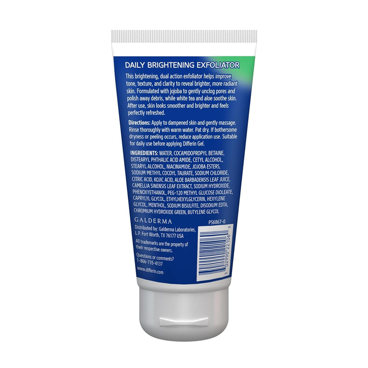 Differin Daily Brightening Exfoliator Face Scrub, Green, 6 fl oz