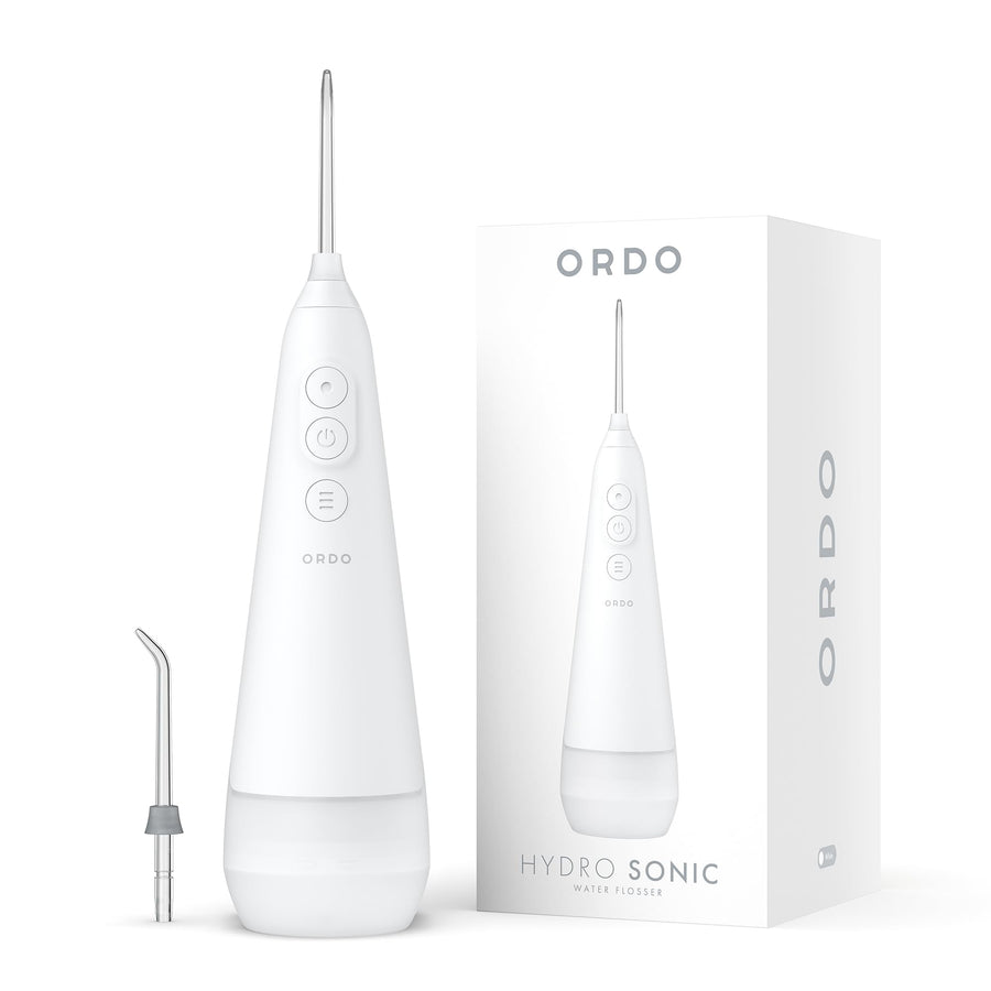 ORDO Hydro Sonic Water Flosser, White, 3 Pressure Settings