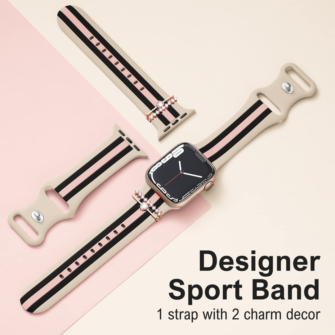 Bagoplus Designer Band With Charms For Apple Watch, 38mm 40mm 41mm 42mm 44mm 45mm 46mm 49mm