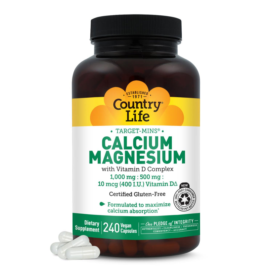 Country Life Target-Mins Calcium Magnesium with Vitamin D, 240 Count