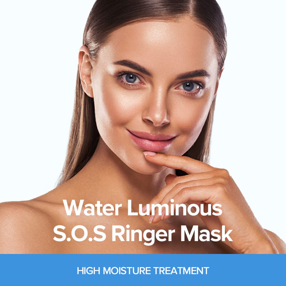 JM S.O.S Water Solution Luminous Ringer Mask, Black, Pack of 10