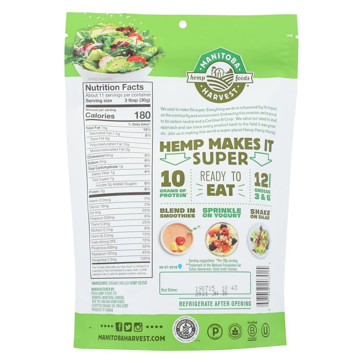 Manitoba Harvest Hemp Seed Nut, 12 oz, Pack of 6