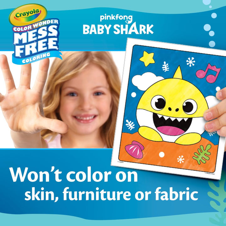 Crayola Baby Shark Color Wonder Pages, 3 Count
