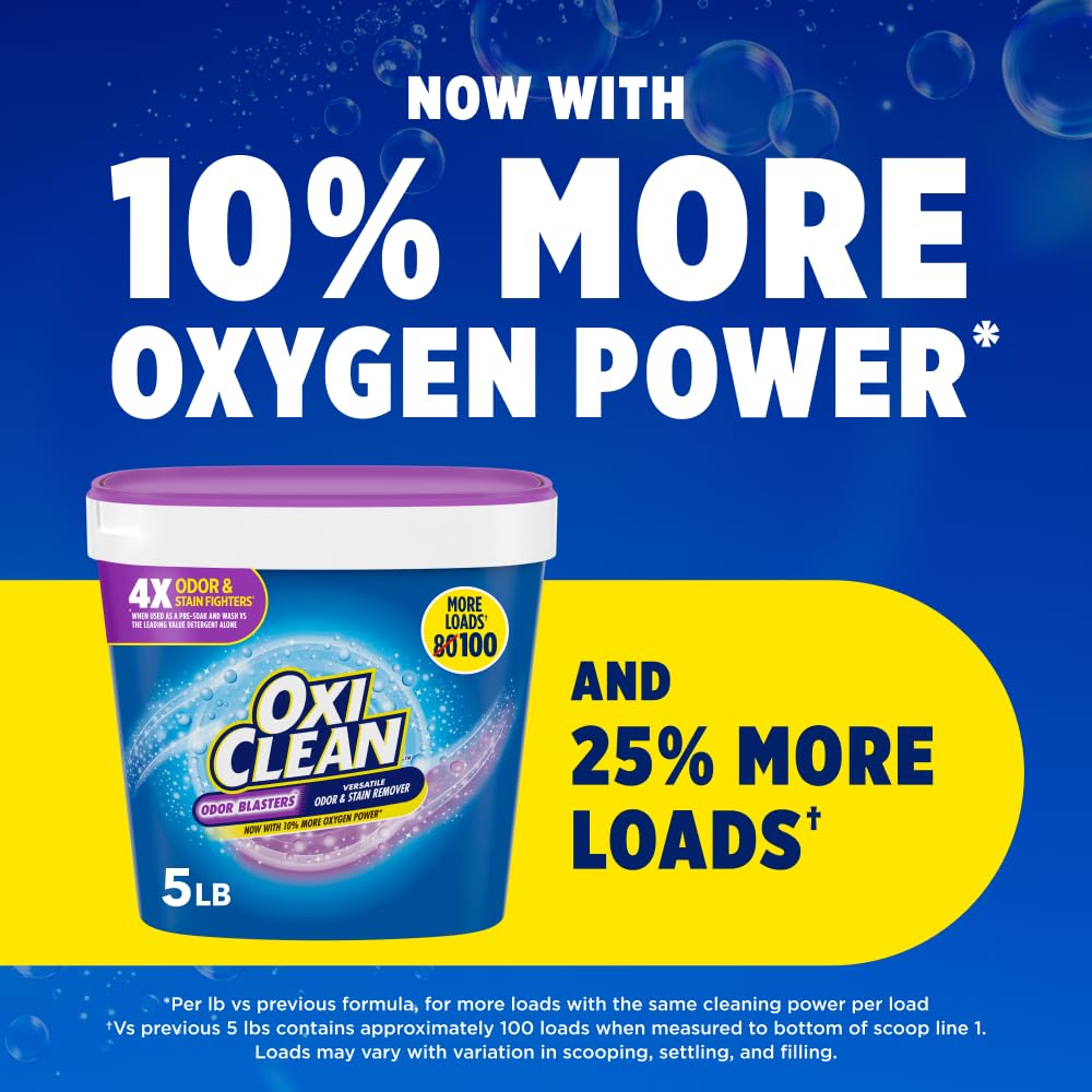 OxiClean Odor Blasters Stain and Odor Remover Powder, 5 lb