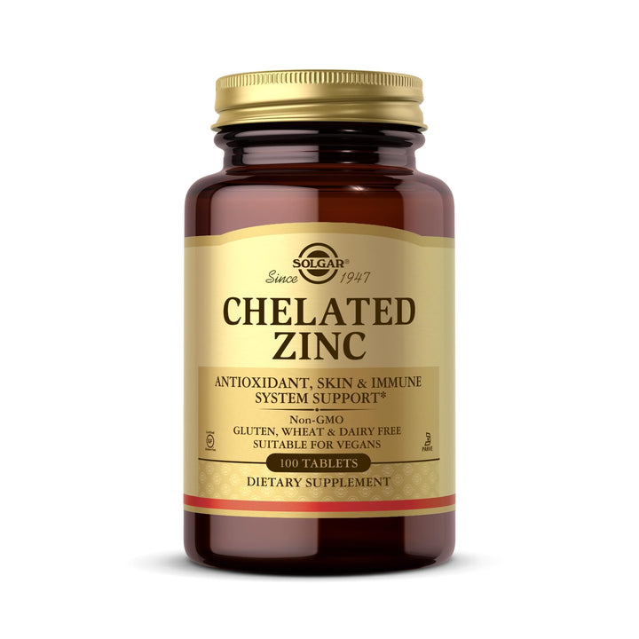 Solgar Chelated Zinc Tablets, 100 Count