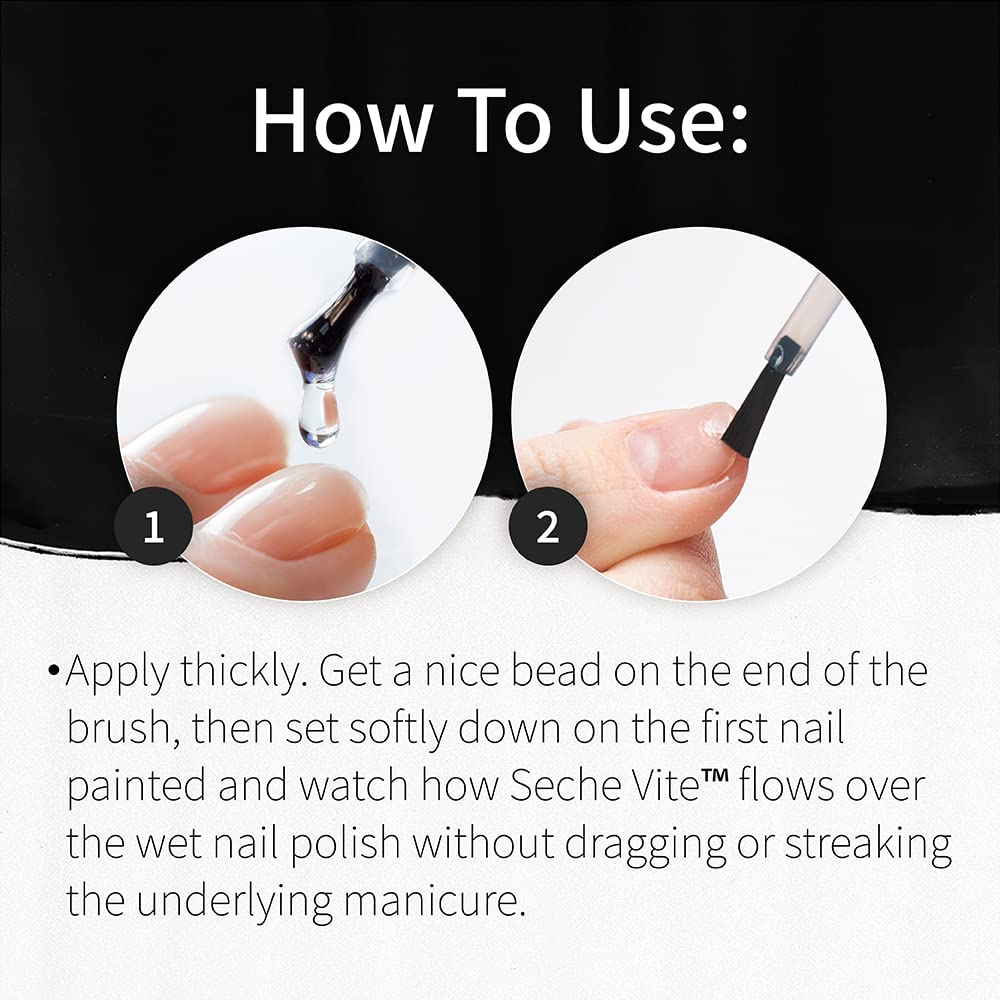 Seche Vite Dry Fast Top Coat, Clear, 0.5 fl oz