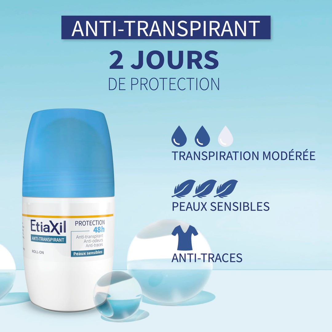Etiaxil Deodorant Anti-Transpirant 48 Hrs Sensitive Skin, 50 ml