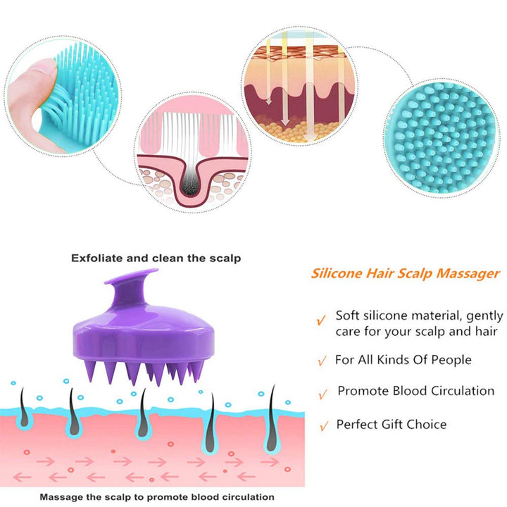 Cinlitek Silicone Back Scrubber And Scalp Massager Brush, 2 Count