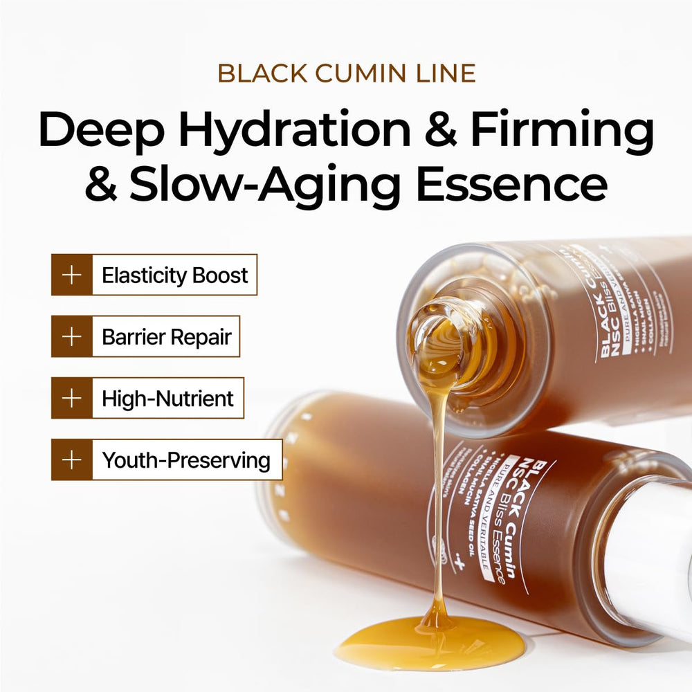 IZEZE Black Cumin NSC Bliss Essence, Snail Mucin Serum, 3.38 fl oz