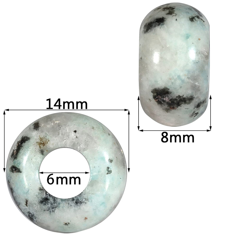 Amogeeli Big Hole Stone Beads Charms, Pack of 15