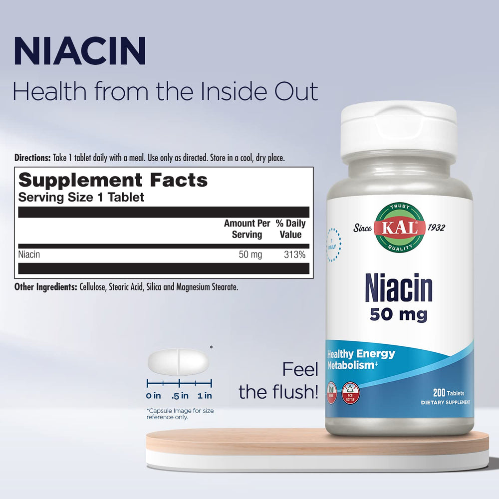 KAL Niacin, 50 mg, 200 Count
