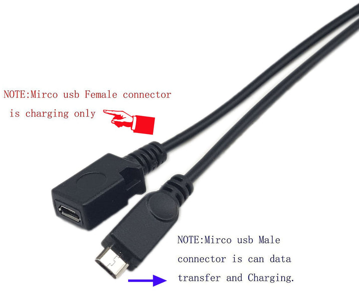SinLoon USB 2.0 Y Splitter Cable, Micro USB OTG Host, USB A Female to Micro USB Male
