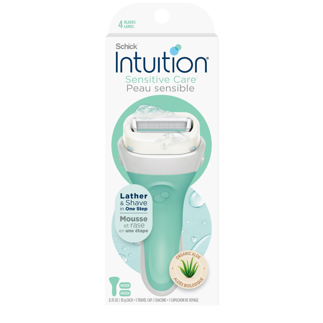 Intuition Razor for Women, Sensitive Skin, 1 Razor & 2 Refills