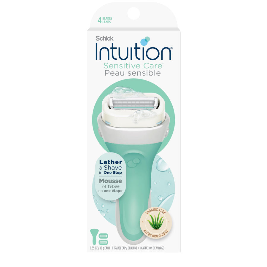 Intuition Razor for Women, Sensitive Skin, 1 Razor & 2 Refills