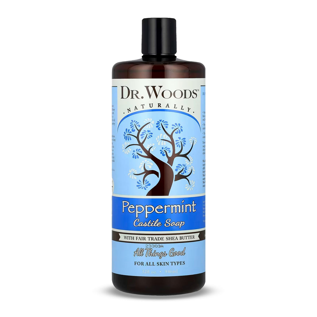 Dr. Woods Peppermint Castile Liquid Soap, 946 ml