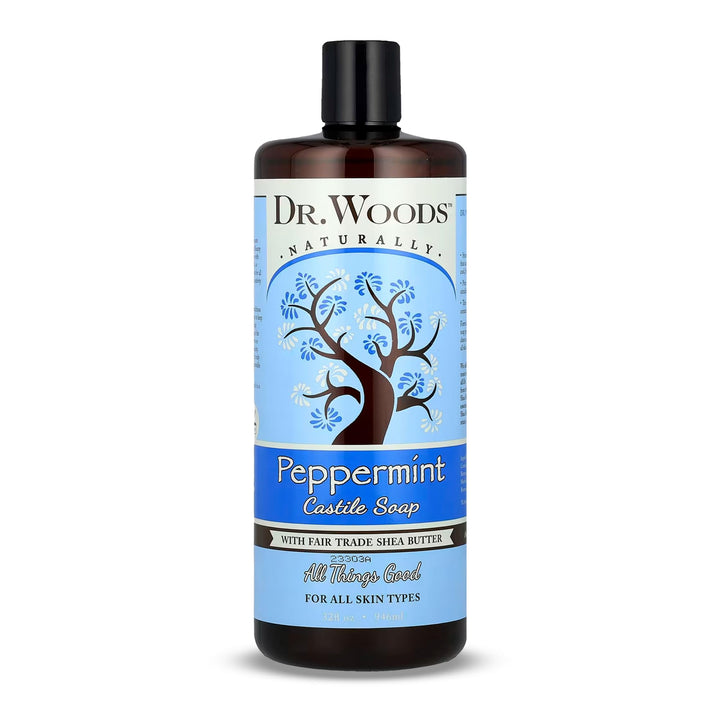 Dr. Woods Peppermint Castile Liquid Soap, 946 ml