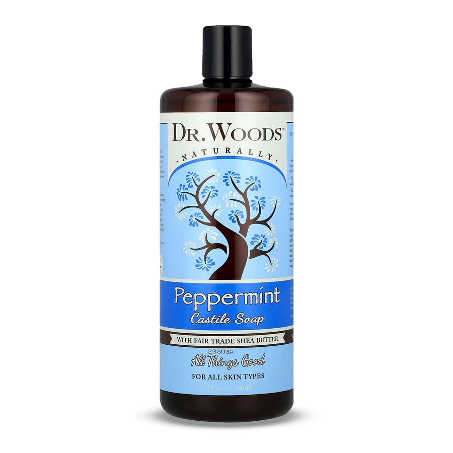 Dr. Woods Peppermint Castile Liquid Soap, 946 ml