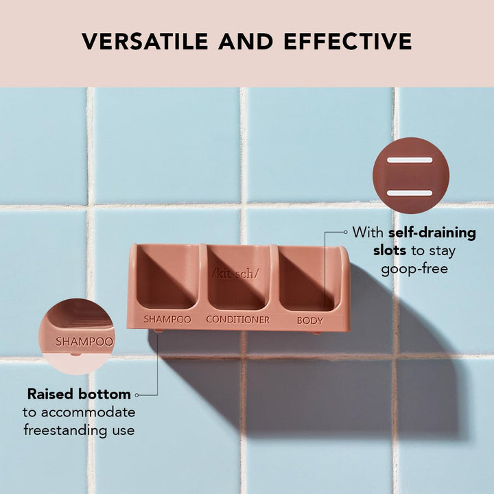 Kitsch Self-Draining Soap Dish, 3 Count
