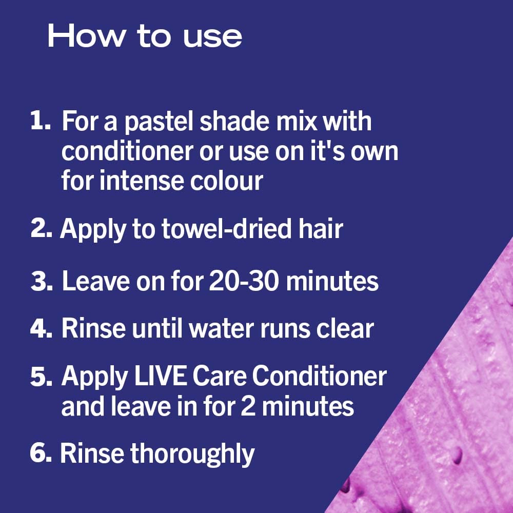 LIVE Ultra Brights Semi-Permanent Hair Dye, Purple Punk, 094