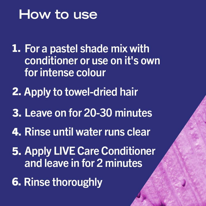 LIVE Ultra Brights Semi-Permanent Hair Dye, Purple Punk, 094